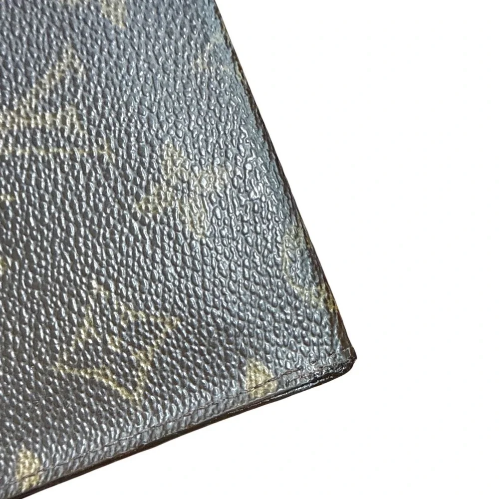 Louis Vuitton Monogram Canvas Porte-Cartes Double ID Card Holder Wallet Brown